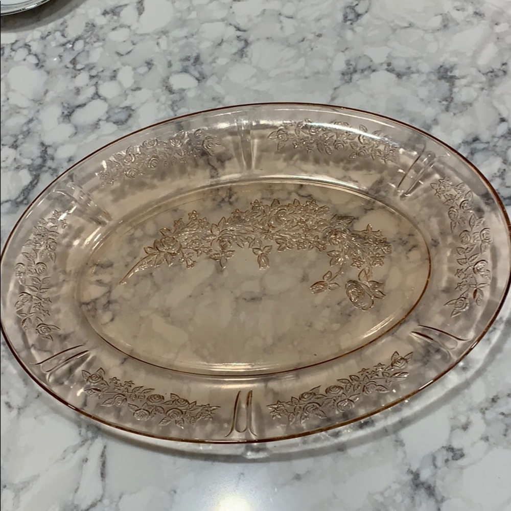 Depression Glass Floral Platter